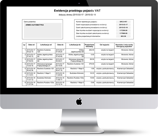VAT vehicle mileage records